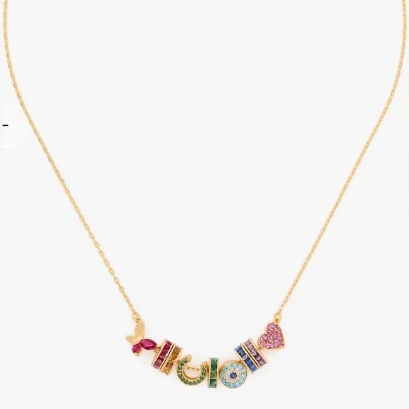 KATE SPADE 🌈 Rainbow Joy Charm Necklace NWT W/ Dust Bag - Picture 2 of 7